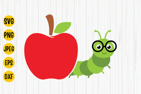 Apple and Worm SVG Graphics for Crafts Projects