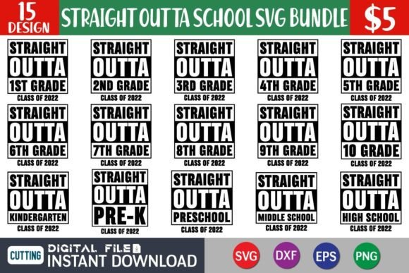 Straight Outta School SVG Bundle